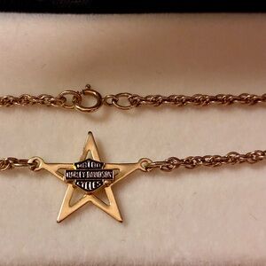 VINTAGE, RARE HARLEY-DAVIDSON STAMPER BLACK HILLS GOLD ANKLE BRACELET 10K.